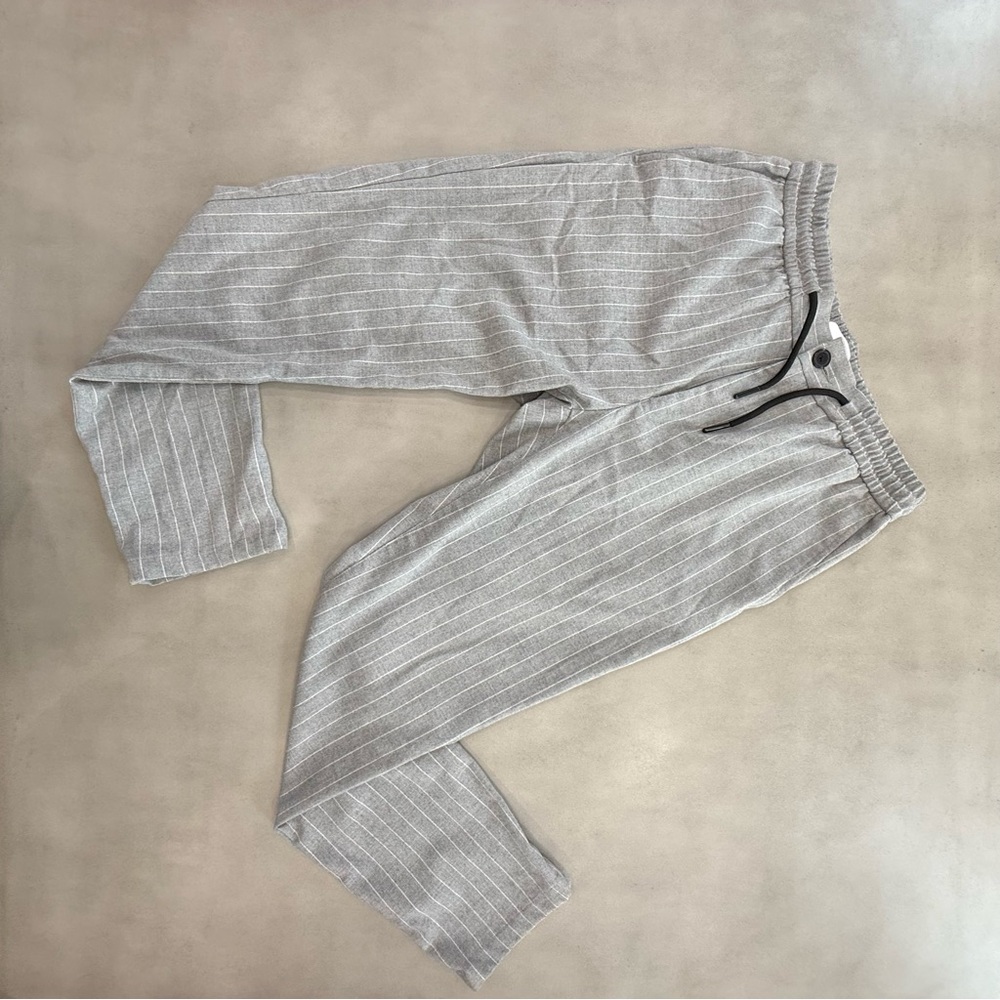 Topman Gray skinny cropped pinstripe pants